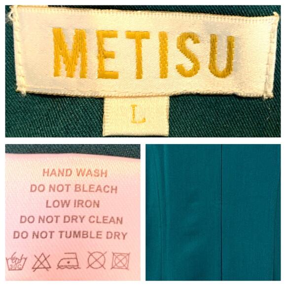 Metisu Dress Sheath Pencil Long Sleeves Forest Green Women's Size Large - Picture 10 of 12